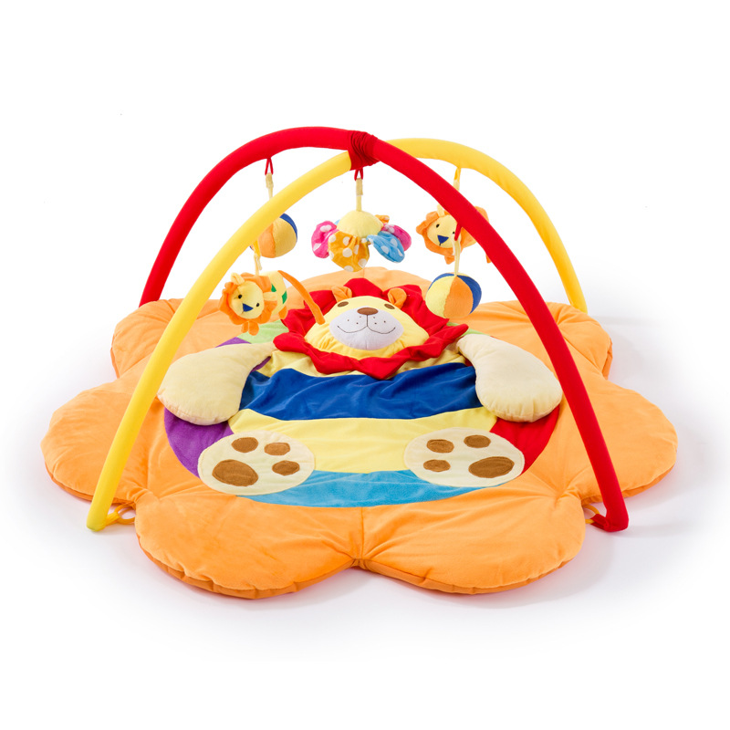 Multifunctional Fitness Frame For Toddler Cartoon Lion Activity Mats Crawling Blanket Infant Play Rug Kids Mat Gym Baby Toy Gift